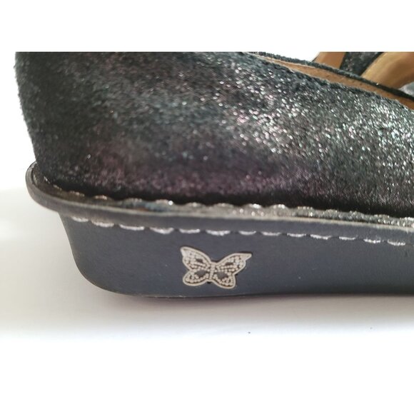 Alegria Womens Mary Jane Comfortable Glitter Shoes Black EU 37 US 7 - Picture 2 of 5